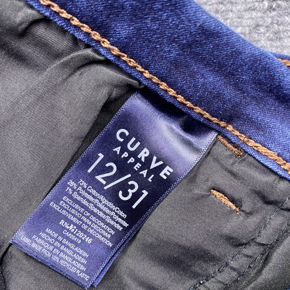 Curve Appeal High Rise Essential Skinny Jeans Dark Wash Blue Size 12/31 Preppy - Picture 9 of 11